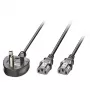 Netzkabel MicroConnect PE090425Y, H05VV-F 2,5 m, 2 x C13-Kupplung, 250 V 13 A, schwarz