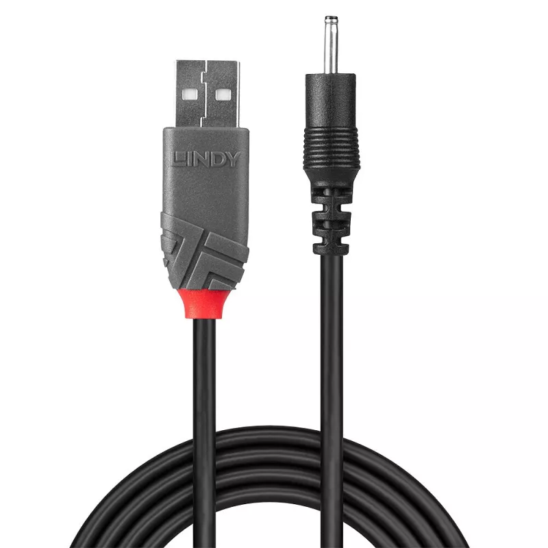 Lindy 1,5 m USB auf 0,7 mm innen / 2,5 mm außen DC-Kabel