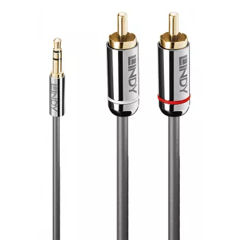 Lindy 1m 3,5mm Klinke auf Cinch Audiokabel, Cromo Line