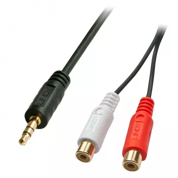 Lindy 0,25 m AV-Adapterkabel – 3,5-mm-Klinkenstecker auf 2 x Cinch-Buchse