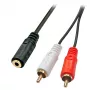 Lindy 0,25 m AV-Adapterkabel – 3,5-mm-Buchse auf 2 x Cinch-Stecker