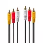 Lindy 1m Premium AV-Kabel 3x Cinch-Stecker auf 3x Cinch-Stecker
