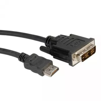 DVI-Kabel ROLINE DVI (18+1) M - HDMI M 2 m
