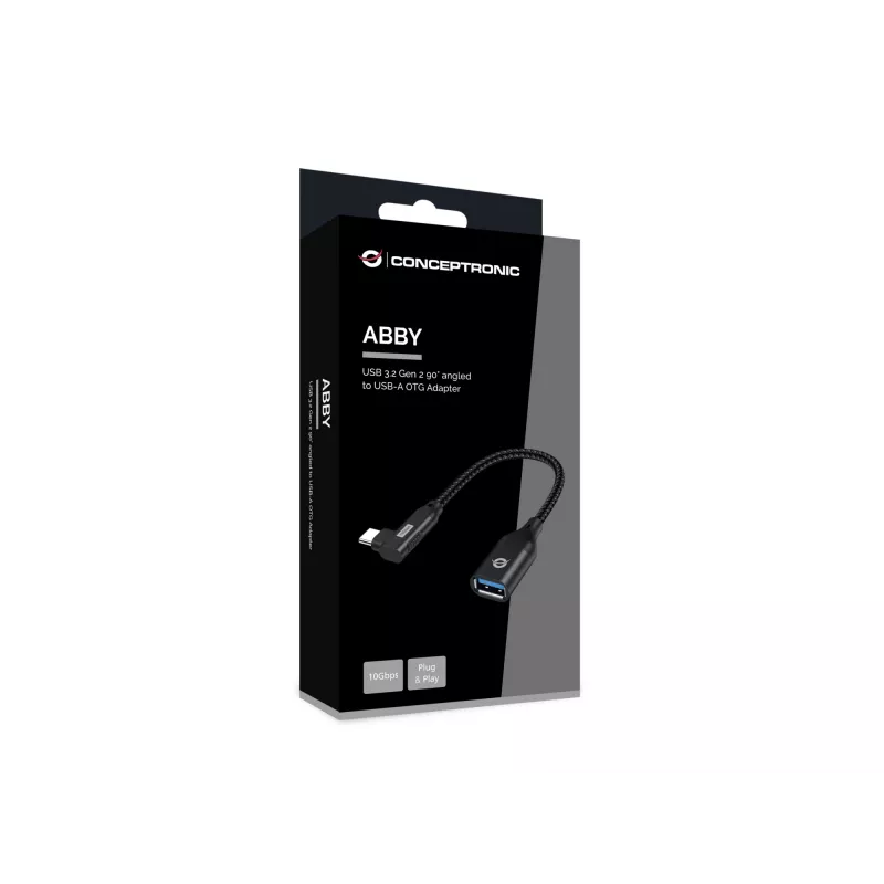 Conceptronic ABBY19B USB 3.2 Gen 2 90°-abgewinkelt auf USB-A OTG-Adapter