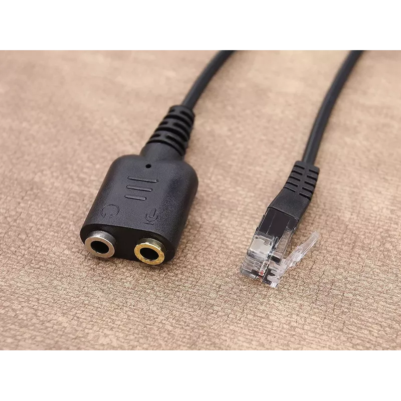 Equip RJ9 auf 3,5mm Headset Audio Adapter Schwarz 0,25m