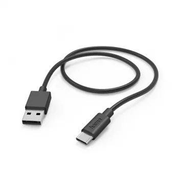 Hama Ladekabel, USB-A - USB-C, 1 m, 480 Mbit/s, Schwarz