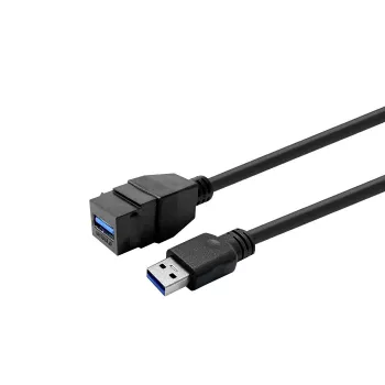 USB 3.0 Typ-A-Buchse auf Typ-A-Buchse Keystone-Einsatz, VivoLink PROKEYUSB3AFM3B, Schwarz