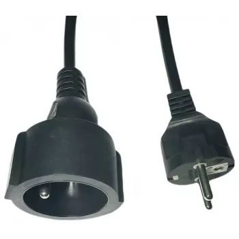 Netzkabel-Verlängerung MicroConnect MC-PE0500FRB 500 cm mit EU-Stecker, schwarz