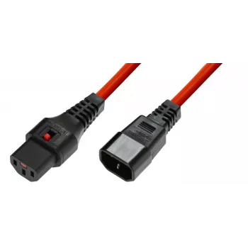 Microconnect MC-C13C14LOCK-2M Stromkabel Rot C13-Kupplung C14-Kupplung