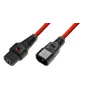 Microconnect MC-C13C14LOCK-2M Stromkabel Rot C13-Kupplung C14-Kupplung