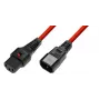 Stromkabel MicroConnect MC-C13C14LOCK-2.5MR — IEC C13 auf C14, mit Verriegelungsclip, 2,5 m