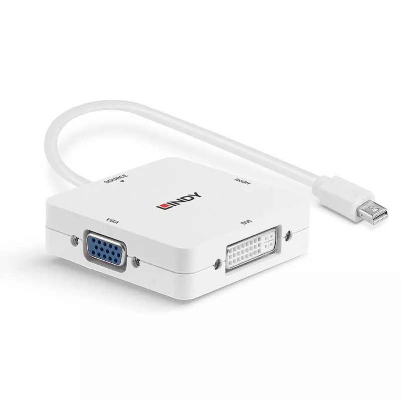 Lindy Mini DisplayPort 1.2 zu HDMI 1.4, DVI und VGA Konverter