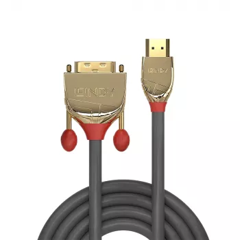 Lindy 3m HDMI auf DVI-D Kabel, Gold Line, HDMI Typ A (Standard), DVI-D, Stecker, Stecker, Gold, 1920 x 1200 Pixel