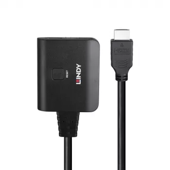 Lindy 2-Port HDMI 4K60 Splitter Kabel Schwarz 3840x2160