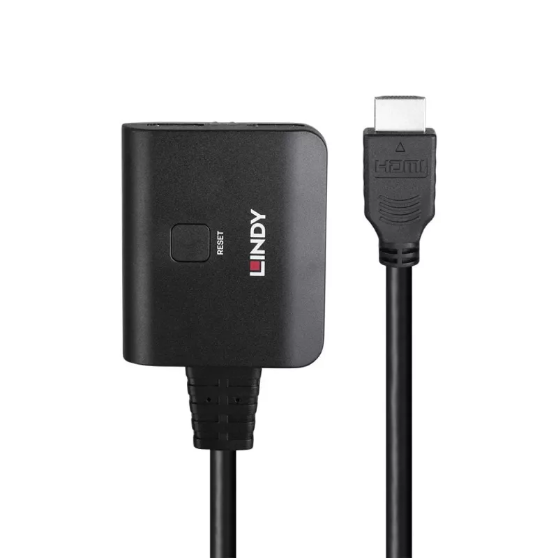 Lindy 2-Port HDMI 4K60 Splitter Kabel Schwarz 3840x2160