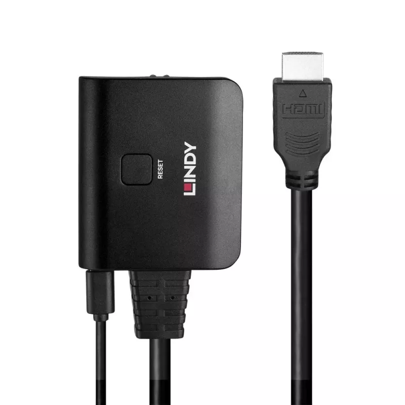 Lindy 2-Port HDMI 4K60 Splitter Kabel Schwarz 3840x2160