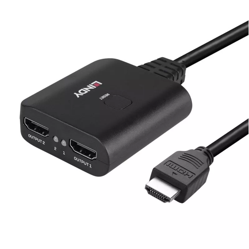 Lindy 2-Port HDMI 4K60 Splitter Kabel Schwarz 3840x2160