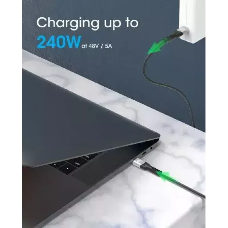 Manhattan USB-C-auf-USB-C-Kabel 240W 2m Stecker auf Stecker Schwarz 480 Mbit/s