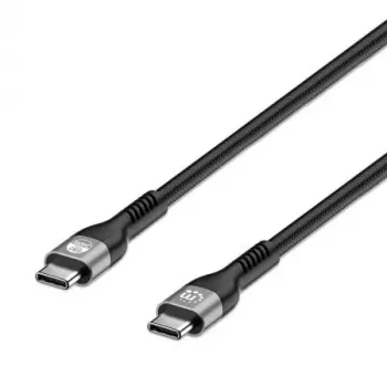 Manhattan USB-C-auf-USB-C-Kabel 240W 2m Stecker auf Stecker Schwarz 480 Mbit/s