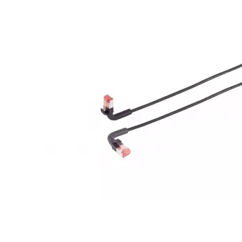 Netzwerkkabel Lanview LV-6AFTP-FLEX-ANG-01B RJ45 Cat6A 1m Schwarz