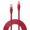 Netzwerkkabel Lindy 3m Cat.6 RJ-45 U/UTP Rot