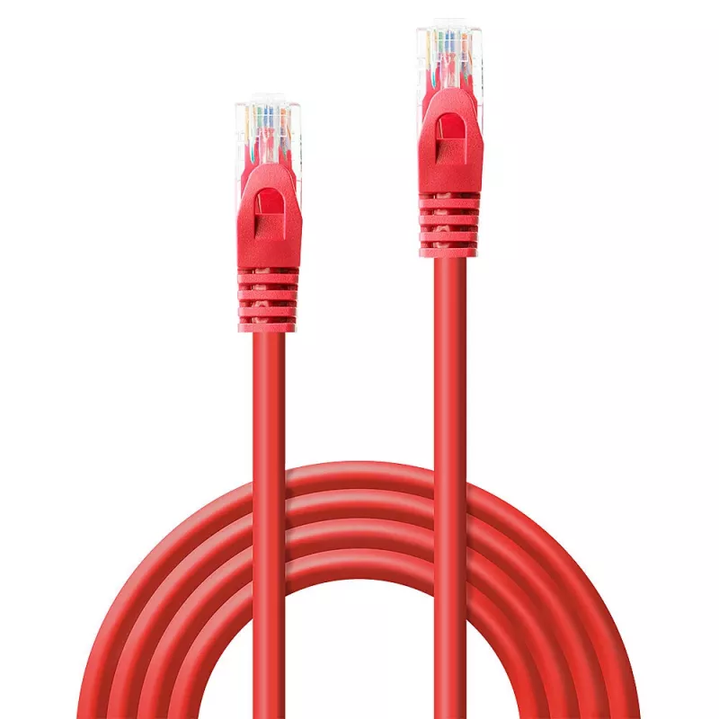 Netzwerkkabel Lindy Rj45/Rj45 CAT6 2m RJ-45 U/UTP Rot
