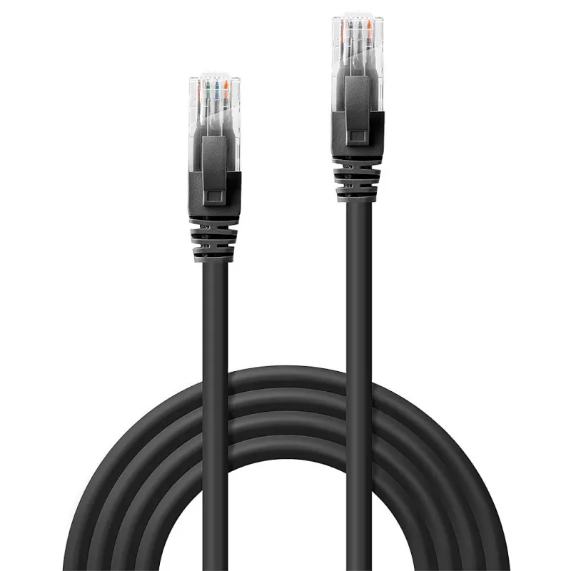 Netzwerkkabel Lindy 3m Cat.6 RJ-45 U/UTP Schwarz