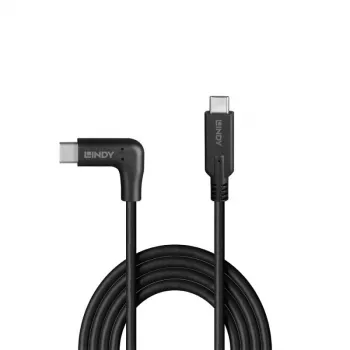 Lindy 0,5 m USB 3.2 Kabel, USB-C gerade auf USB-C gewinkelt, 10 Gbit/s