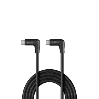 Lindy 0,5 m USB 3.2 rechtwinkliges USB-C auf rechtwinkliges USB-C Kabel, 10 Gbit/s