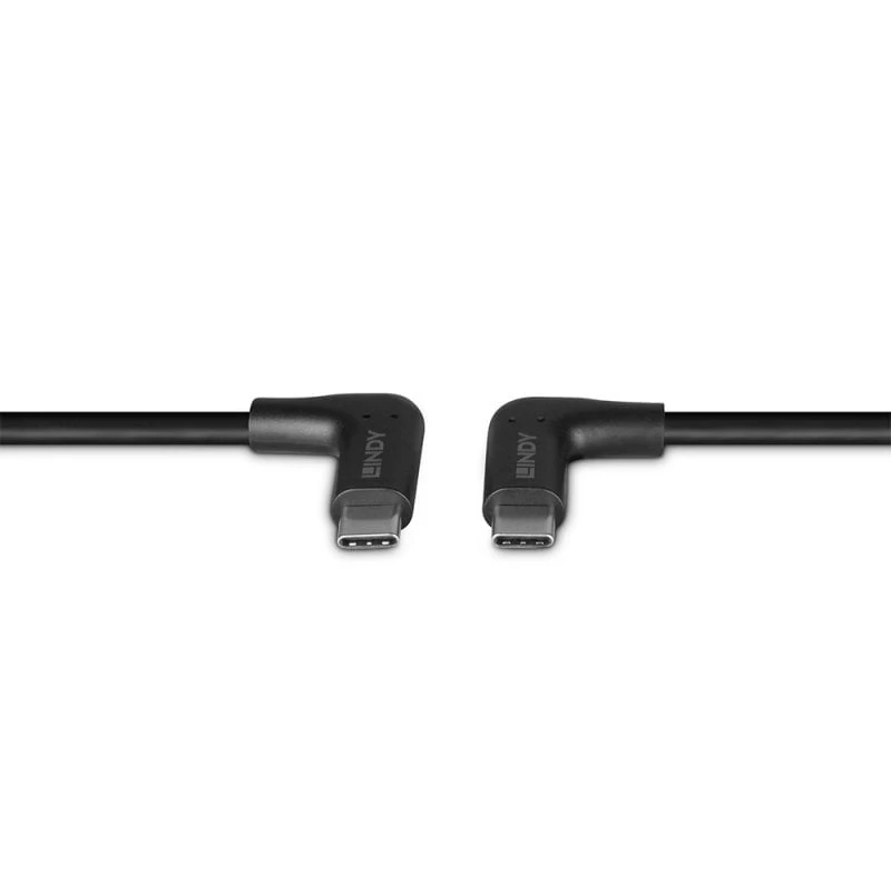 Lindy 1m USB 3.2 rechtwinkliges USB-C auf rechtwinkliges USB-C Kabel, 10Gbps