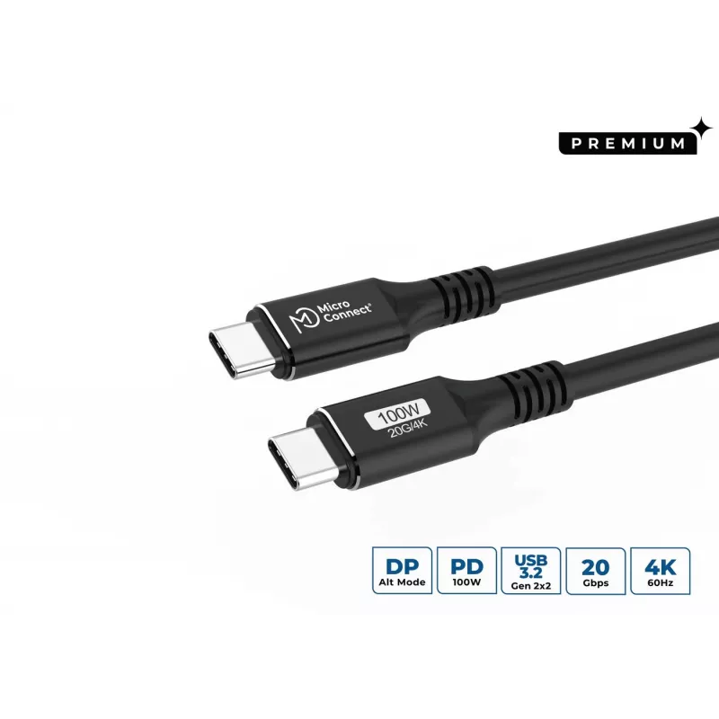 Microconnect MC-USBCC8 USB-Kabel USB 3.2 Gen 2x2 8 m USB C Schwarz
