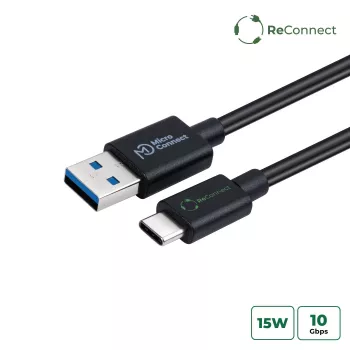 Microconnect ECO-USB3.2CA05 USB-Kabel USB 3.2 Gen 2 (3.1 Gen 2) 0,5 m USB A USB C Schwarz
