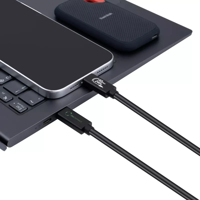 USB4-Kabel MicroConnect ReConnect ECO-USB4CC1 — USB4 Daten-/Ladekabel (Modell ECO-USB4CC1)
