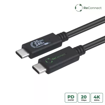 Microconnect ECO-USB3.2CC2 USB-Kabel USB 3.2 Gen 2x2 2 m USB C Schwarz