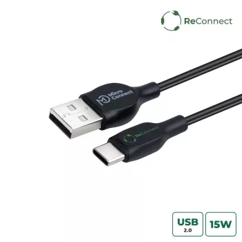 Microconnect ECO-USB3.1CCHAR3B USB-Kabel USB 2.0 3 m USB A USB C Schwarz