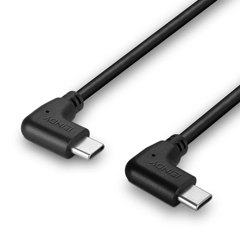 Lindy 1m USB 2.0 rechtwinkliges USB-C auf rechtwinkliges USB-C Kabel