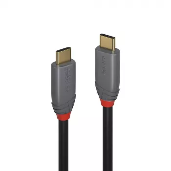 Lindy 0,5m USB 3.2 Typ C auf C Kabel, 20Gbit/s, 5A, PD, Anthra Line
