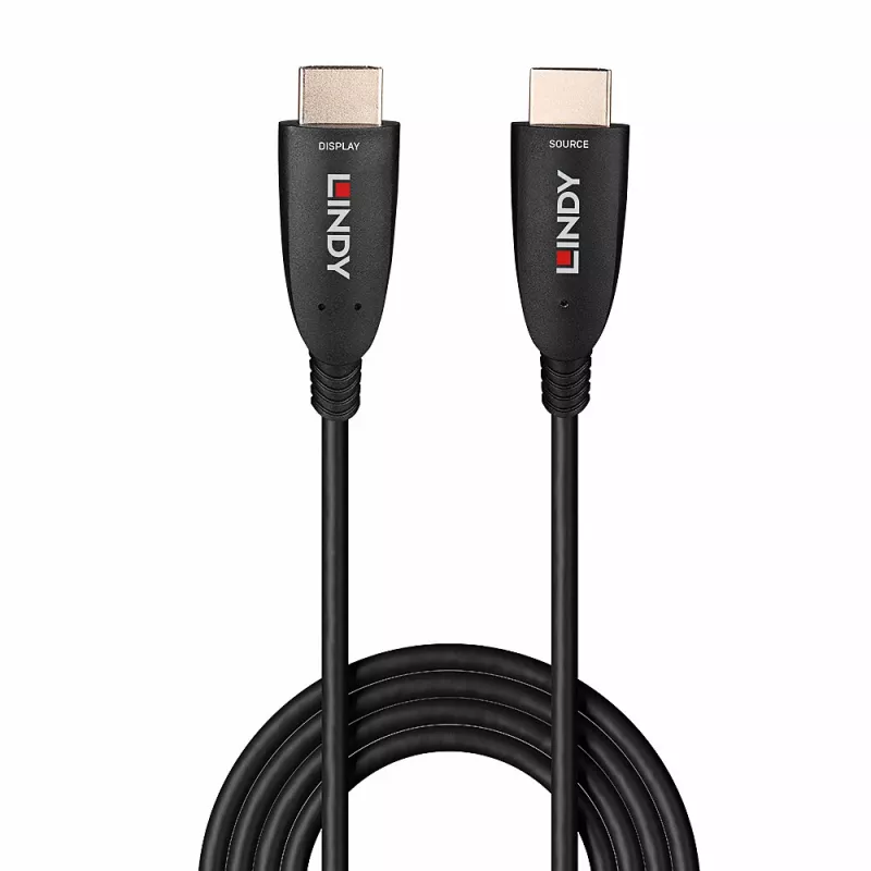 Lindy 100m Fibre Optic Hybrid HDMI 8K60 Kabel 48 Gbit/s Schwarz