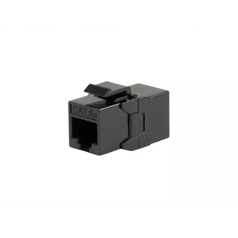 Keystone-Inline-Kupplung EQUIP Cat.6A ungeschirmt, RJ-45, flache Bauform, schwarz, 8 Stück
