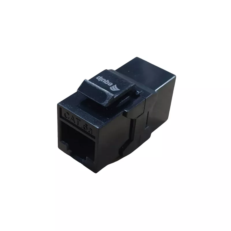 Keystone-Inline-Kupplung EQUIP Cat.6A ungeschirmt, RJ-45, flache Bauform, schwarz, 8 Stück