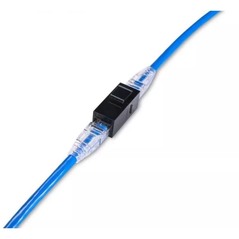 Keystone-Inline-Kupplung EQUIP Cat.6A ungeschirmt, RJ-45, flache Bauform, schwarz, 8 Stück