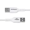 StarTech.com 1m USB-A auf USB-C Ladekabel, Laden & Synchronisieren, 3A, USB 2.0, TPE-Mantel – Weißes USB-Ladekabel