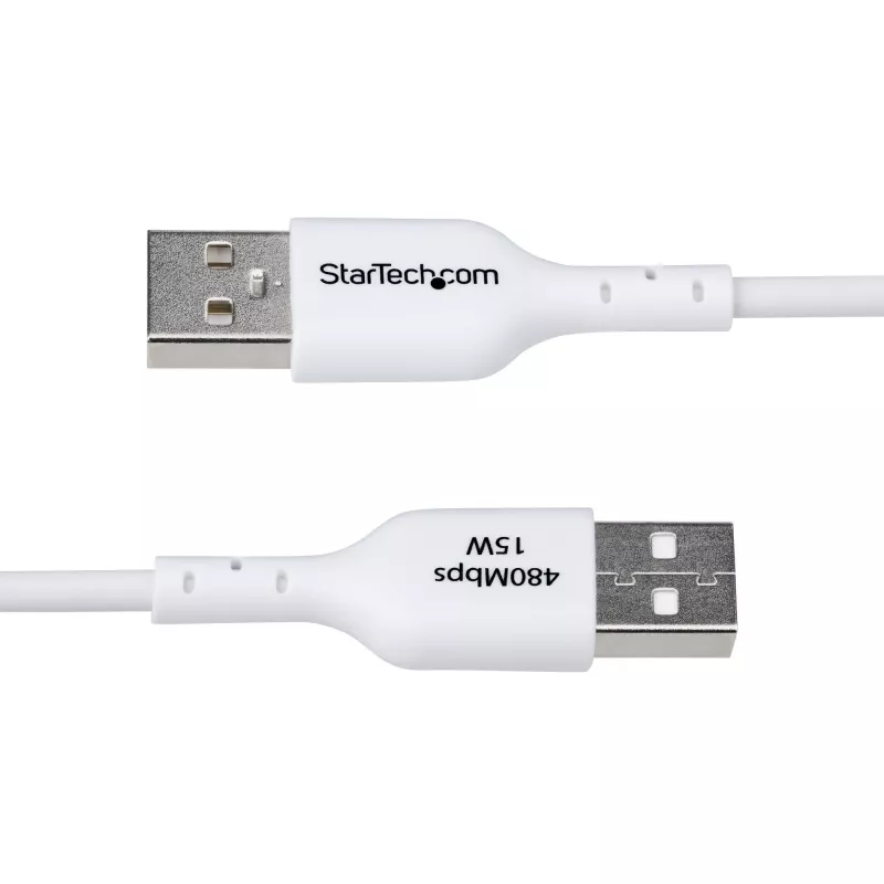 StarTech.com 1m USB-A auf USB-C Ladekabel, Laden & Synchronisieren, 3A, USB 2.0, TPE-Mantel – Weißes USB-Ladekabel