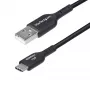 StarTech.com 3ft (1m) USB-A auf USB-C Ladekabel, Laden & Synchronisieren, 3A, USB 2.0, TPE-Mantel – Schwarzes USB-Ladekabel