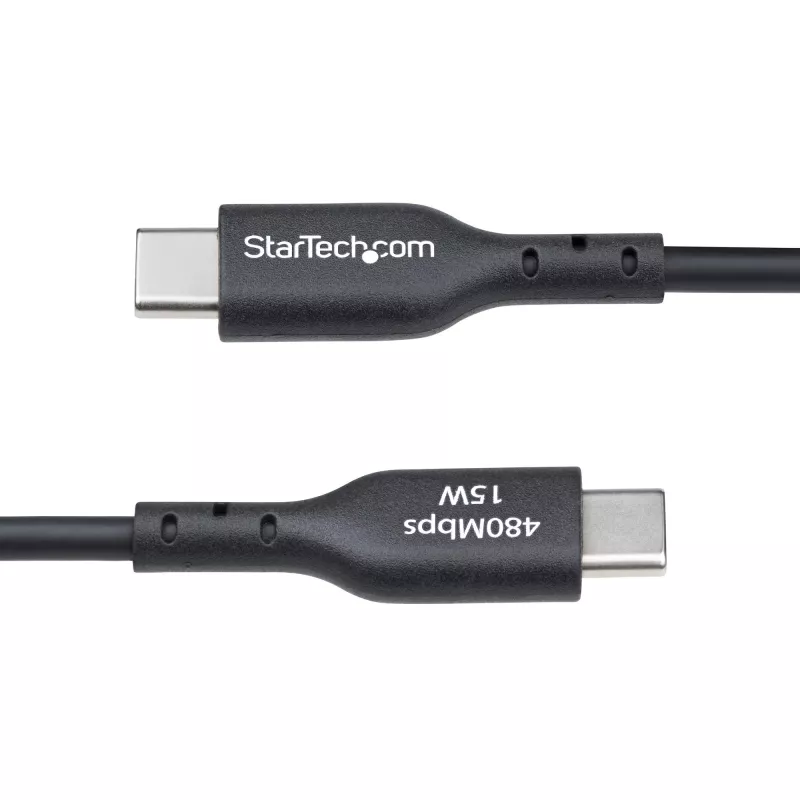 StarTech.com 3ft (1m) USB-A auf USB-C Ladekabel, Laden & Synchronisieren, 3A, USB 2.0, TPE-Mantel – Schwarzes USB-Ladekabel