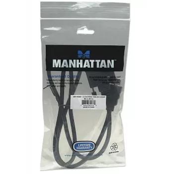 Manhattan HDMI zu DVI-D 24+1 Kabel, 1 m, Stecker auf Stecker, Schwarz, Dual Link, kompatibel mit DVD-D, lebenslange Garantie, entspricht HDDVIMM1M