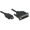 Manhattan HDMI zu DVI-D 24+1 Kabel, 1 m, Stecker auf Stecker, Schwarz, Dual Link, kompatibel mit DVD-D, lebenslange Garantie, entspricht HDDVIMM1M