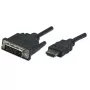 Manhattan HDMI zu DVI-D 24+1 Kabel, 1 m, Stecker auf Stecker, Schwarz, Dual Link, kompatibel mit DVD-D, lebenslange Garantie, entspricht HDDVIMM1M