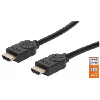 HDMI-Kabel mit Ethernet Manhattan HDMM1MP 1m Stecker auf Stecker Schwarz