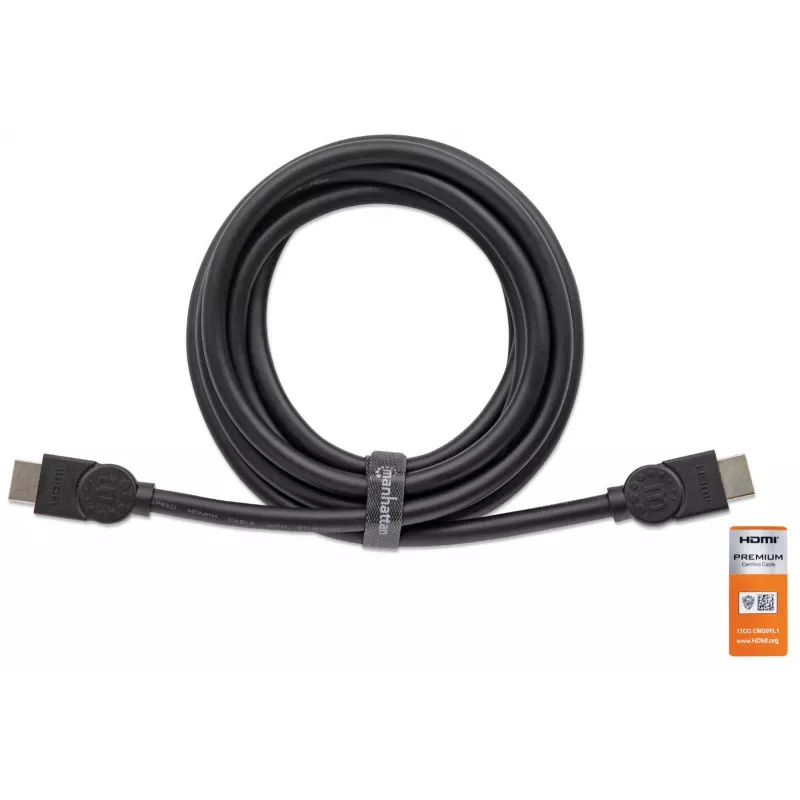 HDMI-Kabel mit Ethernet Manhattan HDMM1MP 1m Stecker auf Stecker Schwarz